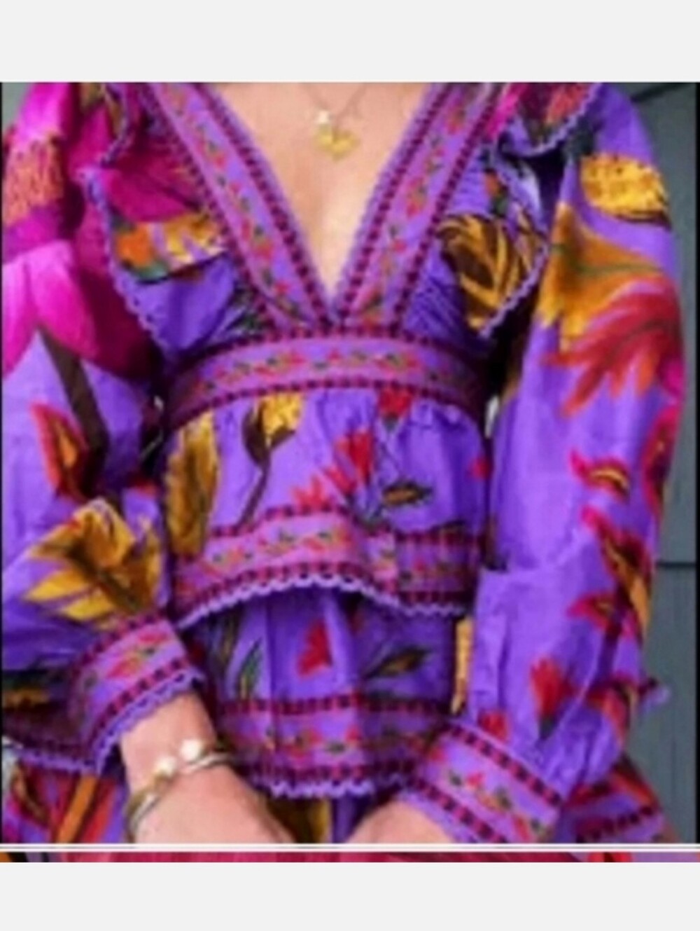 Farm Rio Purple Floral Minidress - Picture 4 of 6